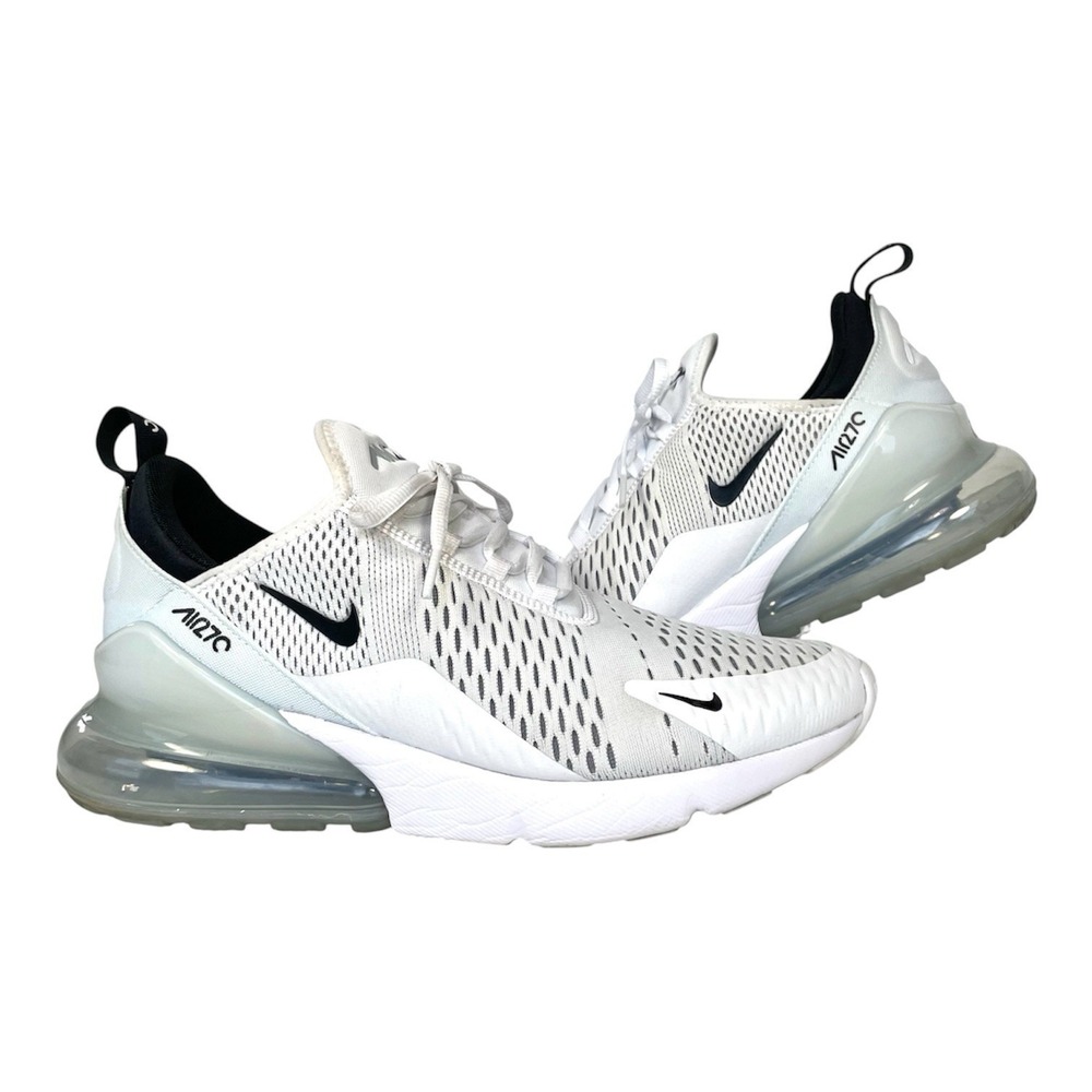 Nike Air Max 270 AH8050-100 White Black Mesh Sneakers Men's Size 10.5 Box